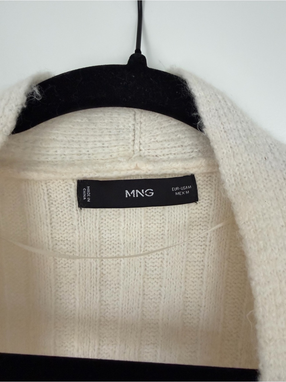 Mango Off-White Ribbed Open-Front Long Cardigan - Picture 4 of 4